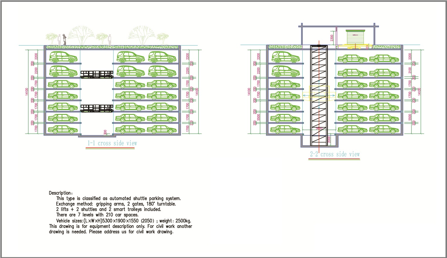 210 car space solution